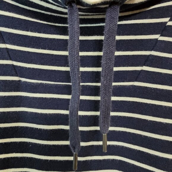 LL Bean Navy and white striped Pull over Collar Sweatshirt - Small - Picture 3 of 5